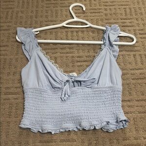 Light Blue Smocked Women's Garage top